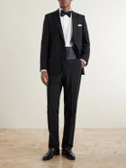 Favourbrook - Straight-Leg Wool-Blend Tuxedo Trousers - Black