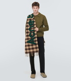 Acne Studios Logo checked wool-blend scarf