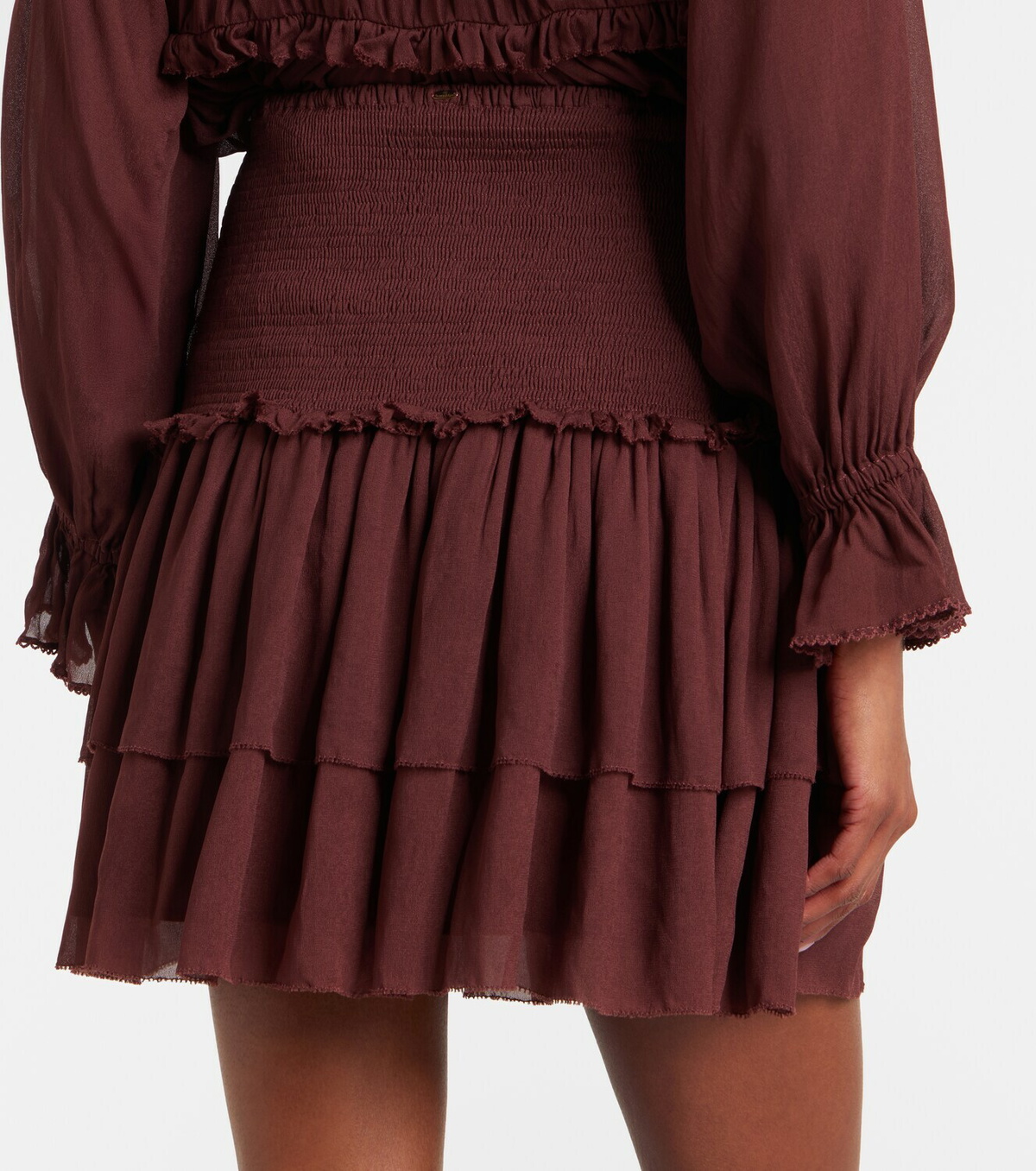 Poupette St Barth Farrah tiered miniskirt