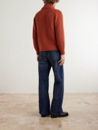 RRL - Shawl-Collar Ribbed Cotton and Wool-Blend Cardigan - Orange