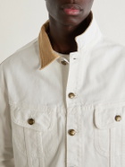 Cherry Los Angeles - Corduroy-Trimmed Denim Jacket - Neutrals