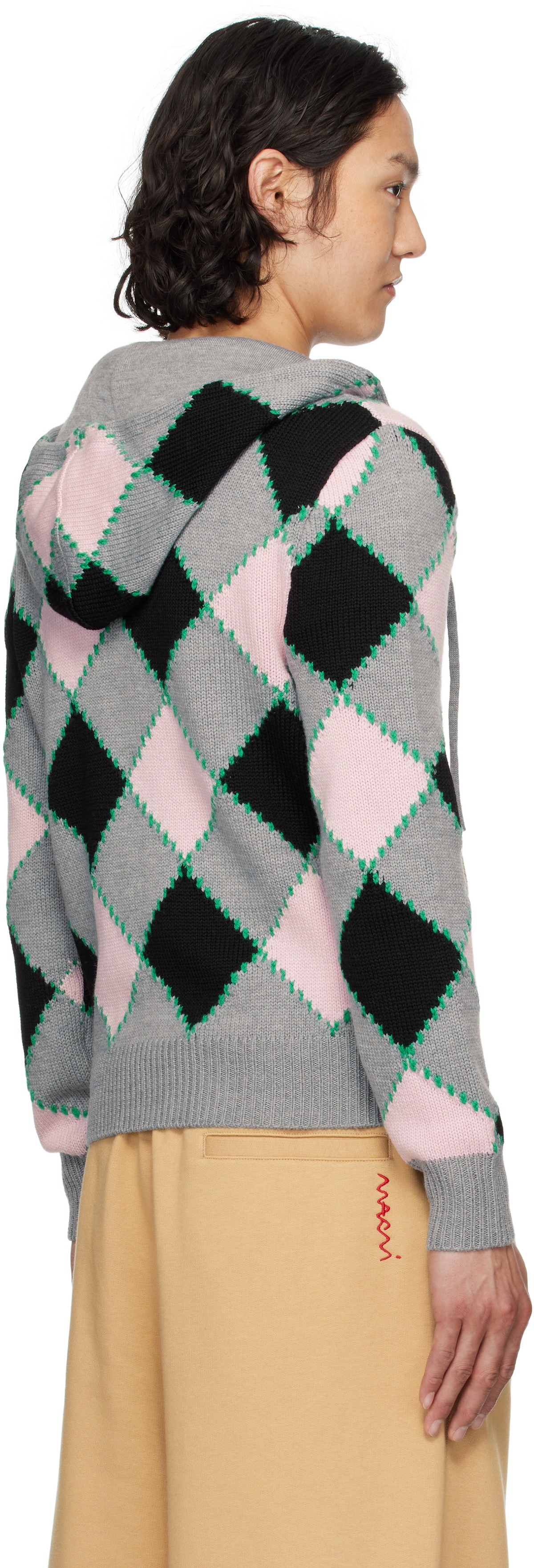 Marni Gray Argyle Gauge 5 Jacket