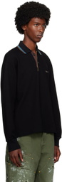kolor Black Striped Collar Polo
