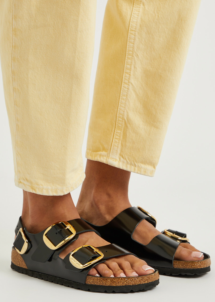 Birkenstock Milano Big Buckle Leather Sandals Black Birkenstock