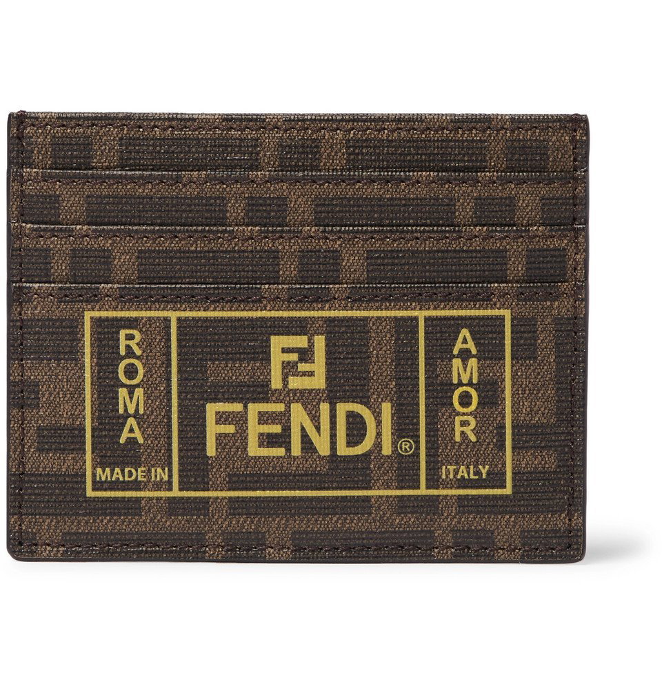 monogram-print leather cardholder, FENDI