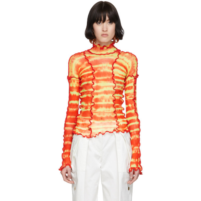 Photo: ASAI Red Patchwork Tie-Dye Turtleneck
