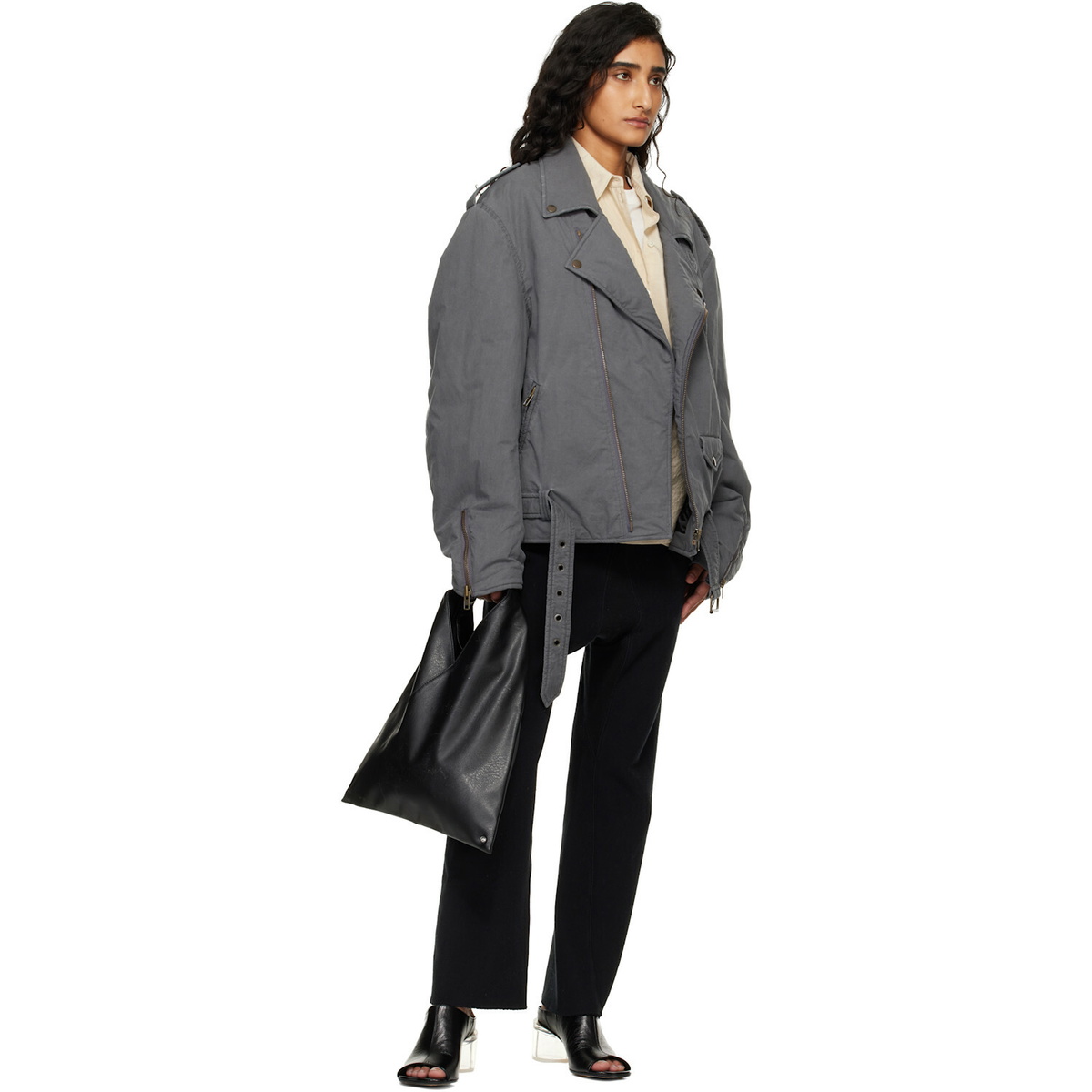 MM6 Maison Margiela Black Small Triangle Tote