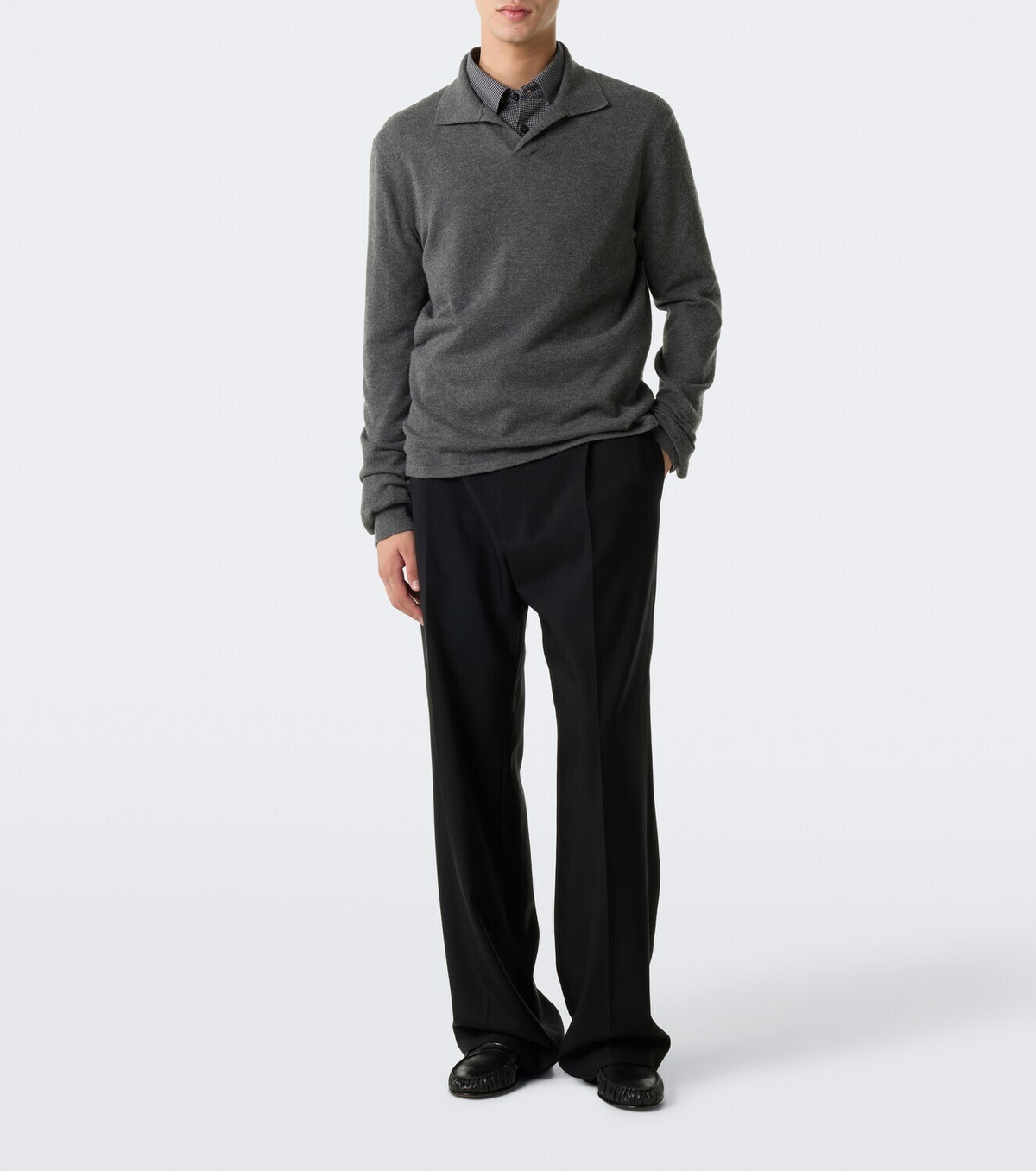 The Row Hilford cashmere polo sweater