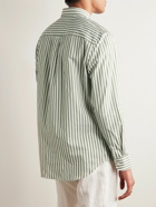 Brioni - Striped Cotton and Silk-Blend Poplin Shirt - Green