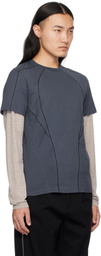 HYEIN SEO Blue Serger Stitch T-shirt