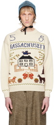 Bode Off-White Homestead Sampler Sweater