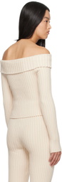 GUIZIO Off-White Thalia Off Shoulder Sweater