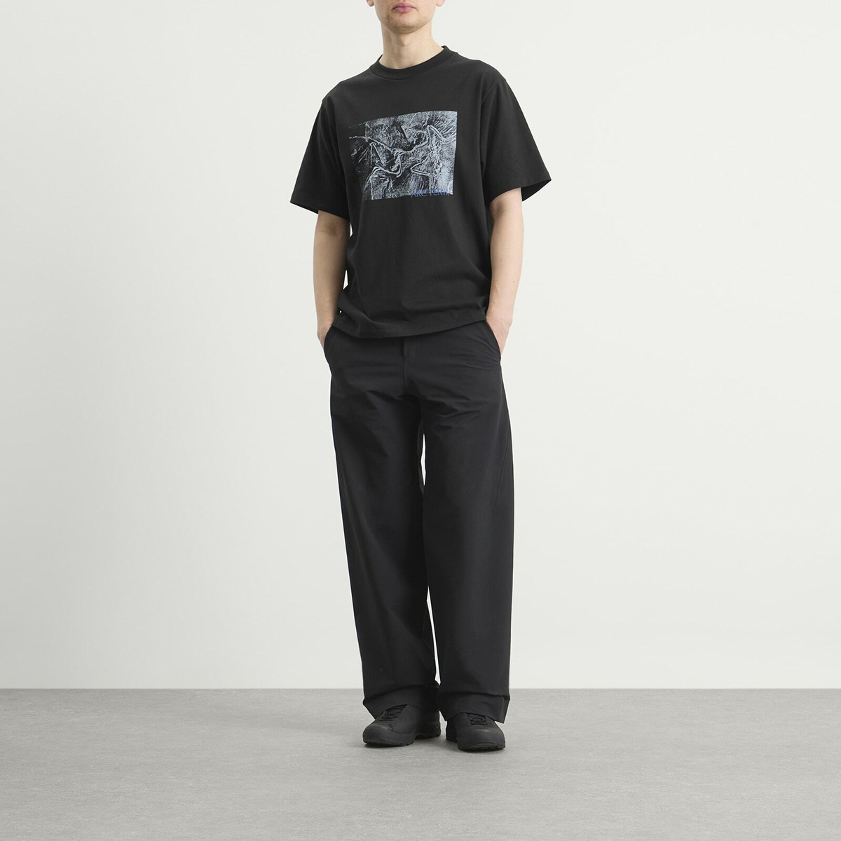 Arc'teryx Men's Kragg Cotton Lithographica T-Shirt in Black