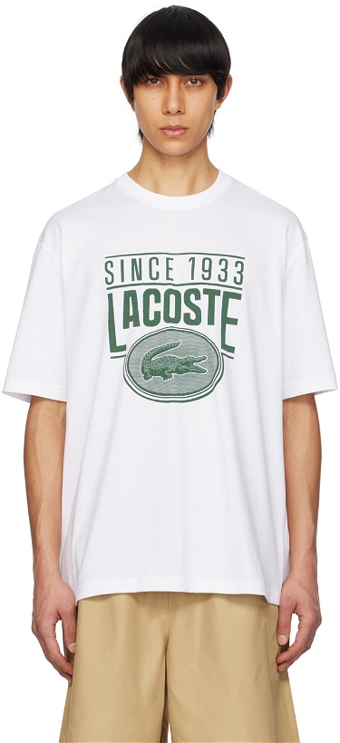Photo: Lacoste White Loose-Fit T-Shirt