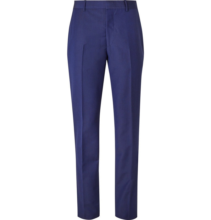 Photo: Alexander McQueen - Pink Slim-Fit Wool and Mohair-Blend Suit Trousers - Blue
