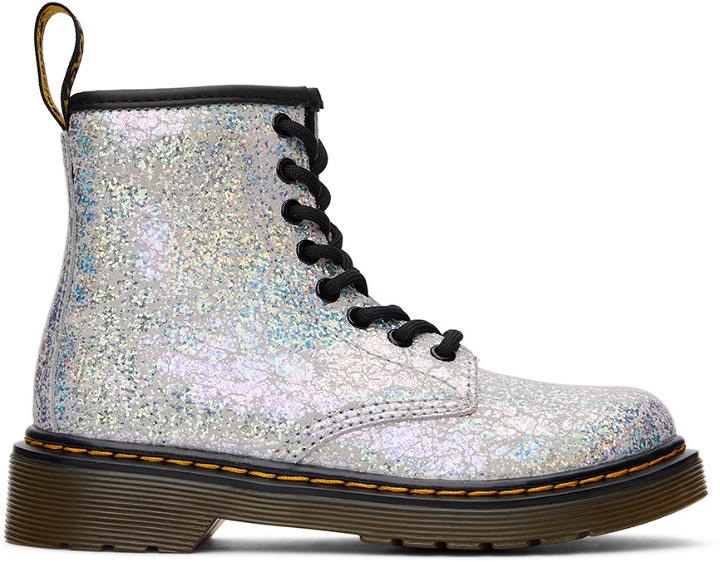 Photo: Dr. Martens Baby Silver 1460 Crinkle Boots