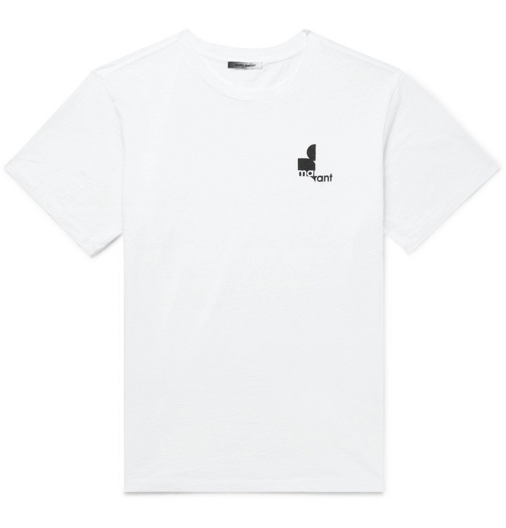Photo: Isabel Marant - Zaffer Logo-Print Cotton-Jersey T-Shirt - Men - White