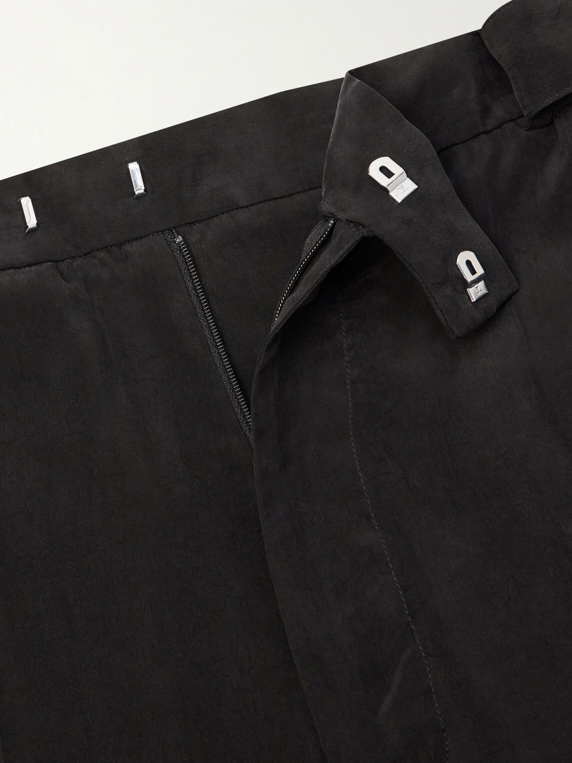 Officine Générale - Nash Wide-Leg Belted Pleated Canvas Trousers - Black