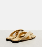 Bottega Veneta Riva metallic leather mules