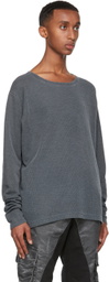 Greg Lauren SSENSE Exclusive Grey Flat Back Thermal Sweatshirt