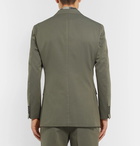 Beams F - Army-Green Slim-Fit Cotton-Twill Suit Jacket - Men - Army green