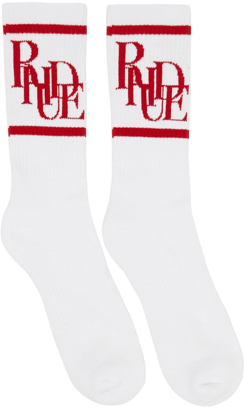 Photo: Rhude White & Red Scramble Logo Socks