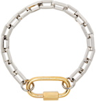 IN GOLD WE TRUST PARIS Silver & Gold Square Section Chain Bracelet