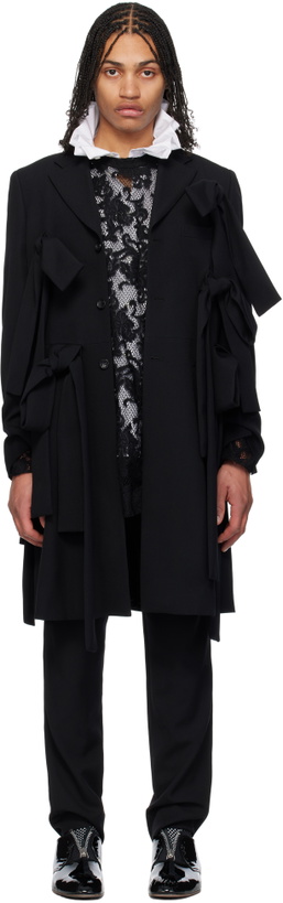 Photo: Comme des Garçons Homme Plus Black Wool Gabardine Coat