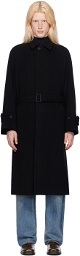 AURALEE Black Belted Coat