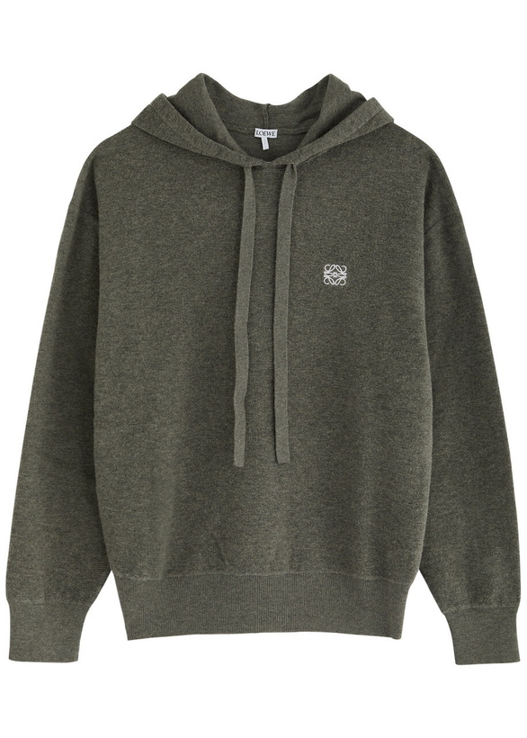 Photo: Loewe Logo Hooded Wool Sweatshirt Grey