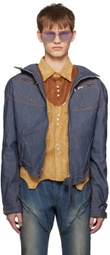 Juntae Kim Blue Corset Denim Jacket