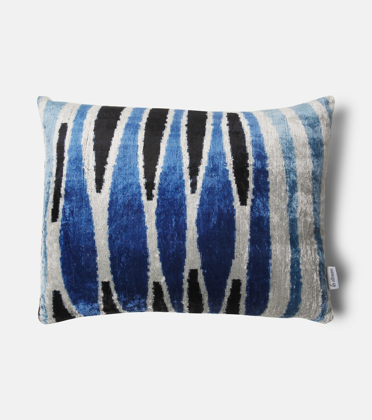 Les-Ottomans Striped cotton and silk velvet cushion