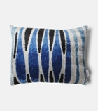 Les-Ottomans Striped cotton and silk velvet cushion