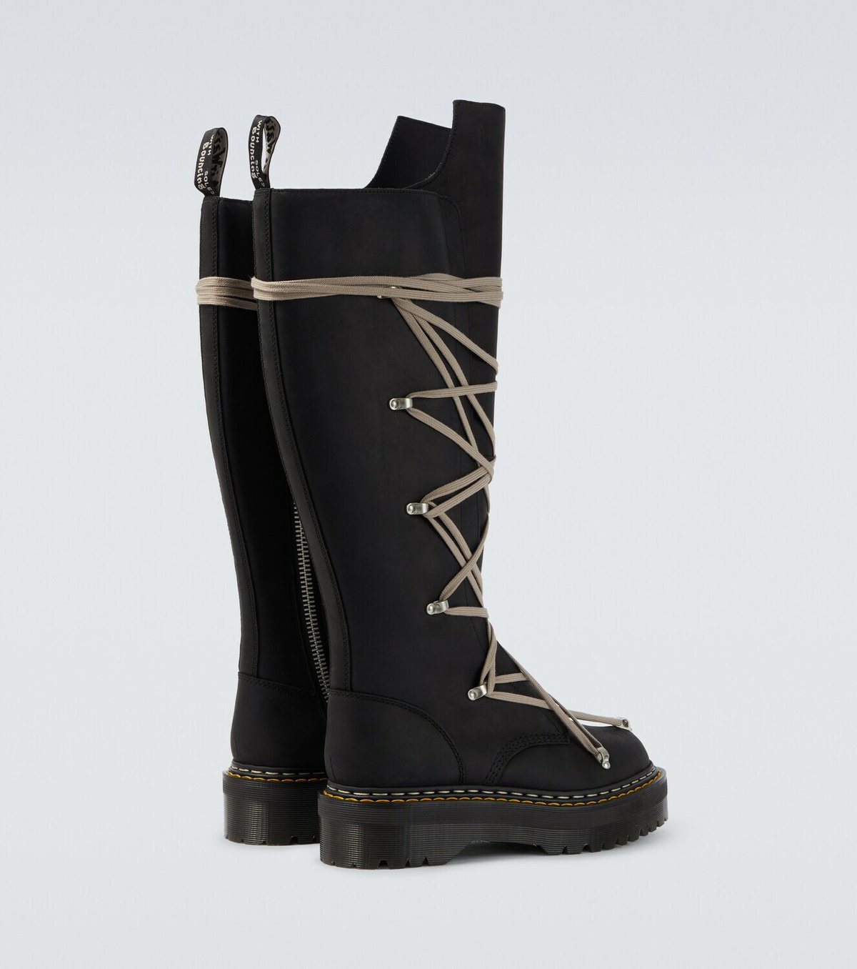 Rick Owens x Dr. Martens 1B60 Quad Sole Pentalace knee-high boots