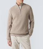 Agnona Cashmere, wool, and silk half-zip sweater