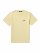 Jacquemus - Grosgrain-Trimmed Logo-Embroidered Cotton-Jersey T-shirt - Yellow