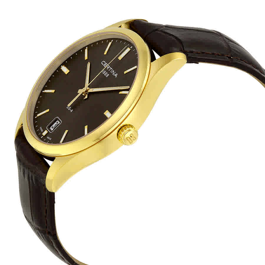 Certina DS-4 Quartz Grey Dial Brown Leather Mens Watch C022.610.36.081.00