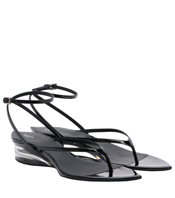 Photo: Alaïa Invisible patent leather thong sandals