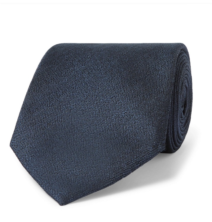 Photo: Ermenegildo Zegna - 8cm Woven Silk Tie - Blue