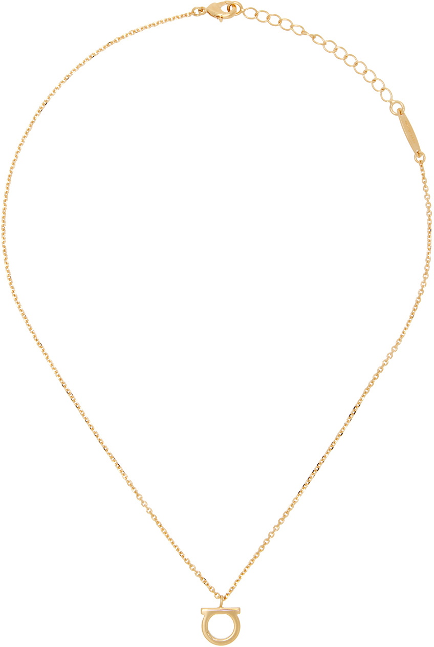 Ferragamo Gold Large Gancini Necklace