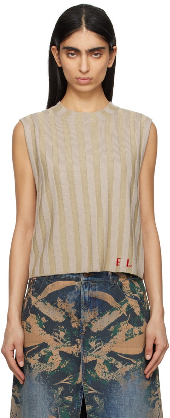 Photo: Eckhaus Latta Beige Keyboard Tank Top