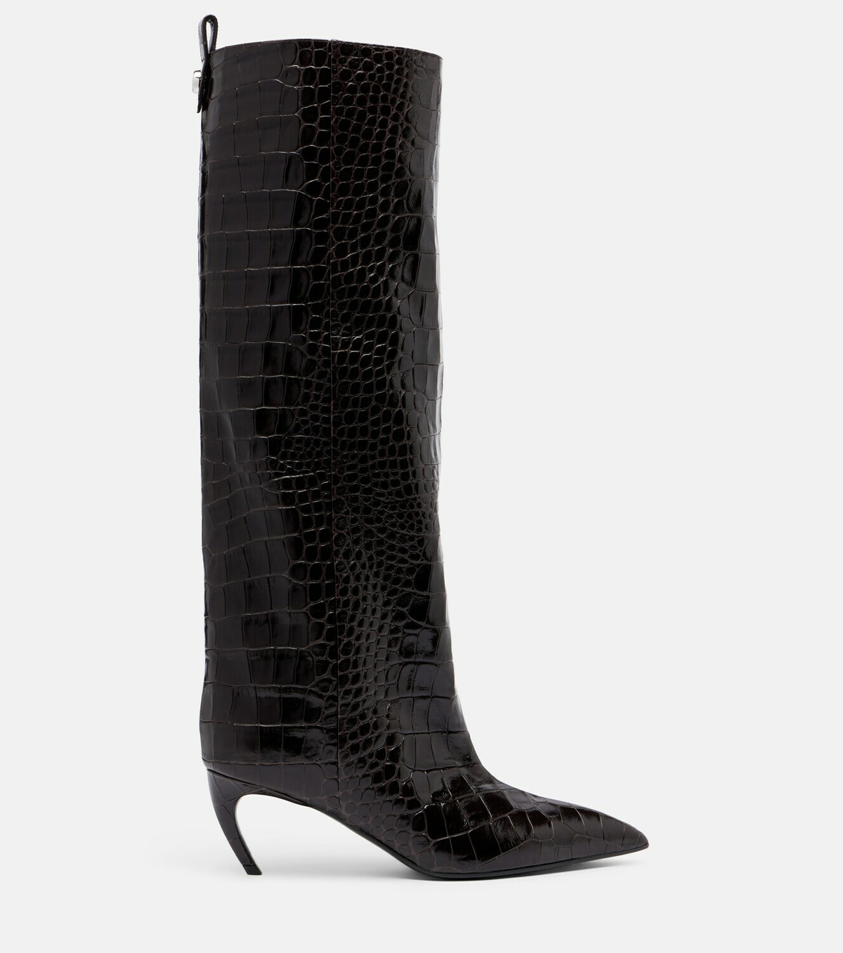 The Attico Lea croc-effect leather knee-high boots