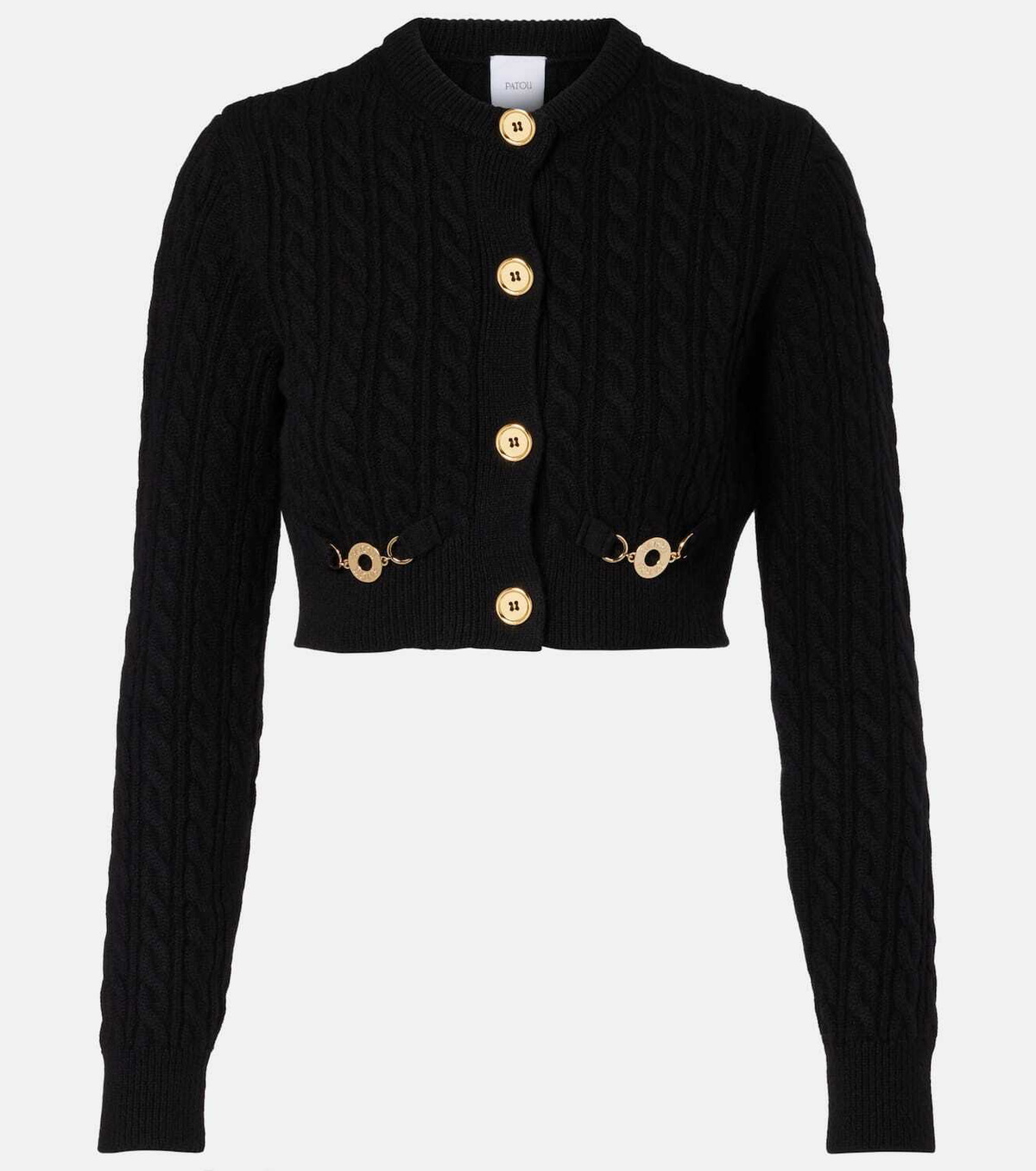 Patou Cable-knit wool and cashmere cardigan