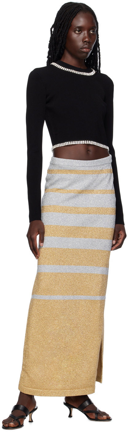 Striped 2024 gold skirt