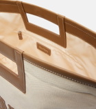 Max Mara Ecru Small canvas tote bag