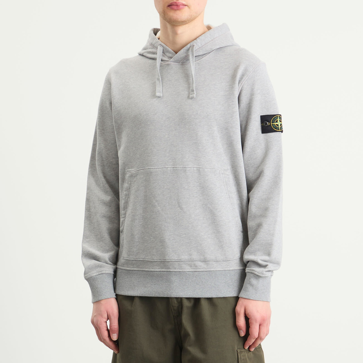 Stone Island Men's Garment Dyed Hoodie in Melange Grey