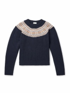 CELINE - Slim-Fit Fair Isle Wool Sweater - Blue