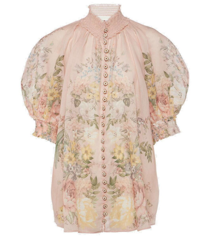 Photo: Zimmermann Waverly floral shirred ramie blouse
