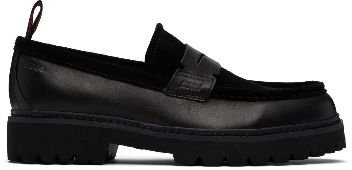 Hugo Black Leather & Suede Loafers