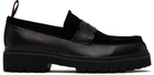 Hugo Black Leather & Suede Loafers